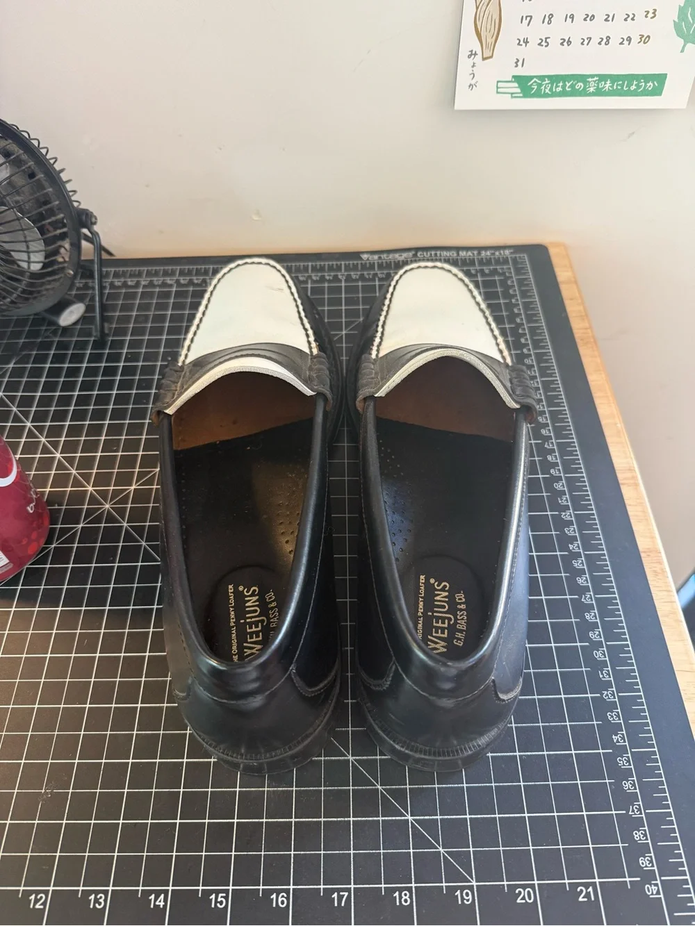 GH Bass White and Black Men’s Penny Loafers